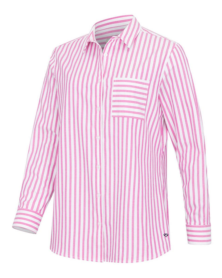 Hoggs of Fife Sophia Oversized Stripe Shirt - Berry