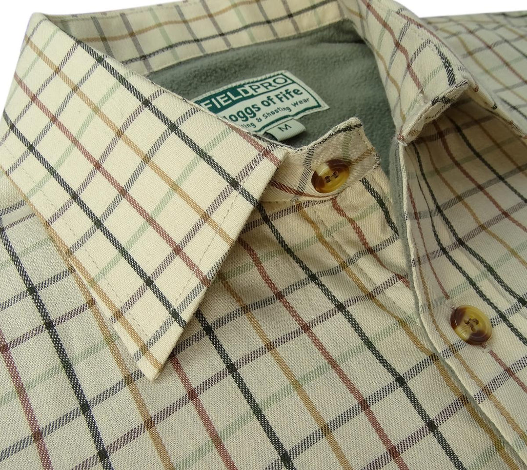 Hoggs of Fife Birch Fleece Lined Shirt Olive/Tan