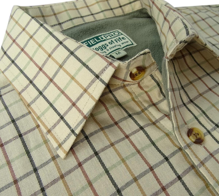 Hoggs of Fife Birch Fleece Lined Shirt Olive/Tan