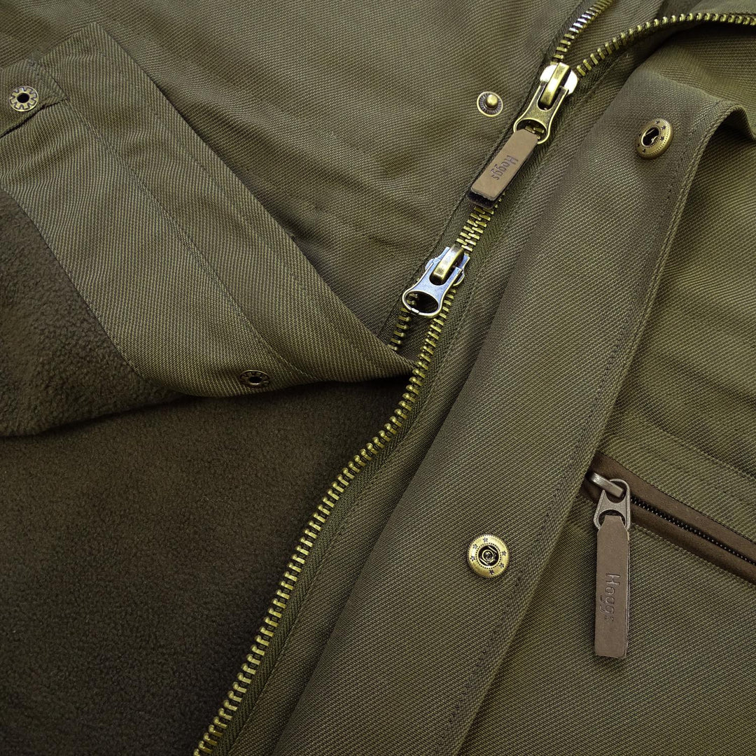 Hoggs of Fife Kincraig Field Waistcoat Olive Green - Two-tone Shell fabric: 85% micro polyester and 15% nylon honeycomb, DWR coating