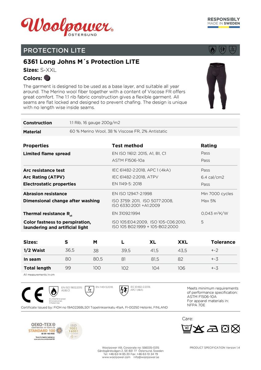 Woolpower Long Johns M's Protection LITE