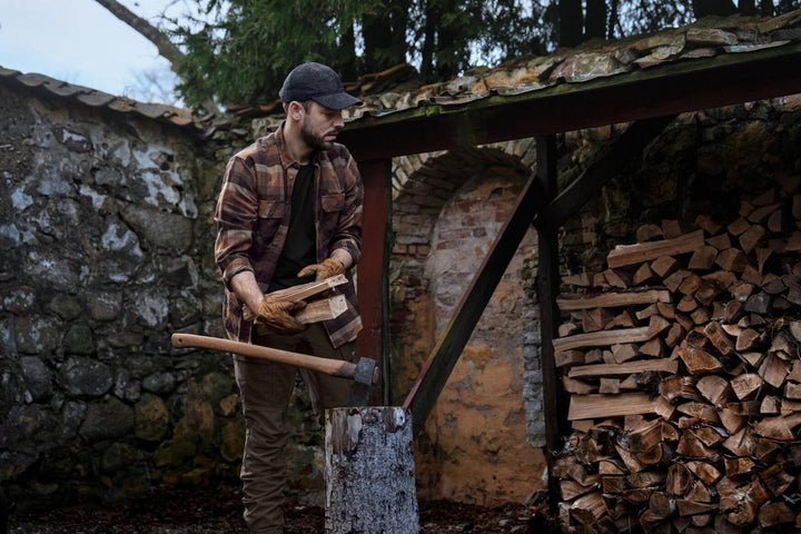 Harkila Asmund L/S shirt Rust brown check