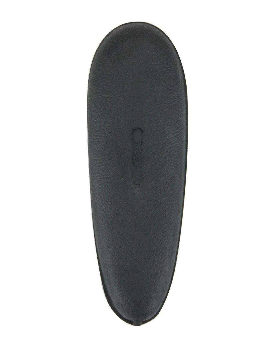 Pachmayr Old English 752B recoil pad in black, face-on view of the oval rubber butt pad