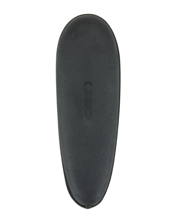 Pachmayr Old English 752B recoil pad in black, face-on view of the oval rubber butt pad