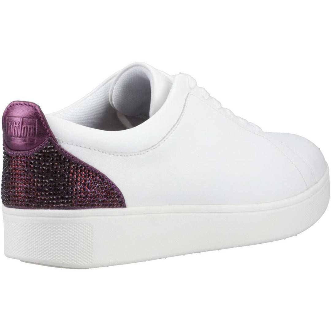 Fitflop Rally Crystal-Backtab Sneakers Urban White/Mauve Wine