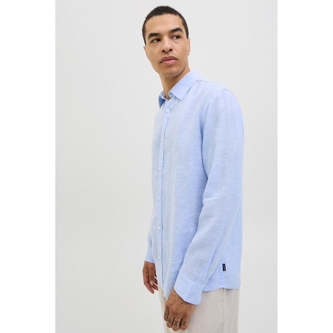 Jack & Jones Jack & Jones linen shirt in Light Blue Brunnera Blue