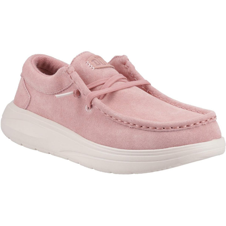 HEYDUDE Wendy COMF Suede Shoes Rose Pink/Whisper Pink