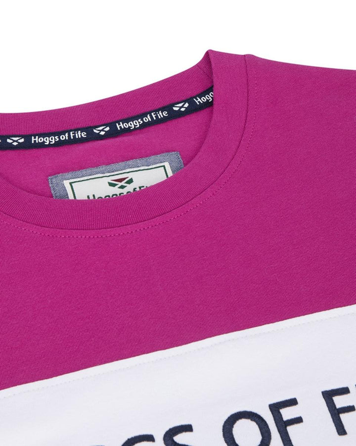 Hoggs of Fife Darcie Colour Block T-Shirt - Berry/White/Navy