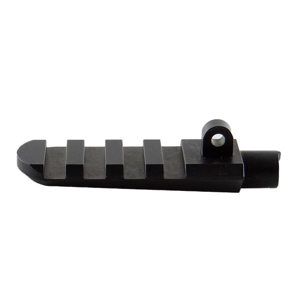 Nieload Blaser R8 rail from the opposite side, showing the slotted Picatinny top and the rounded sling swivel eye