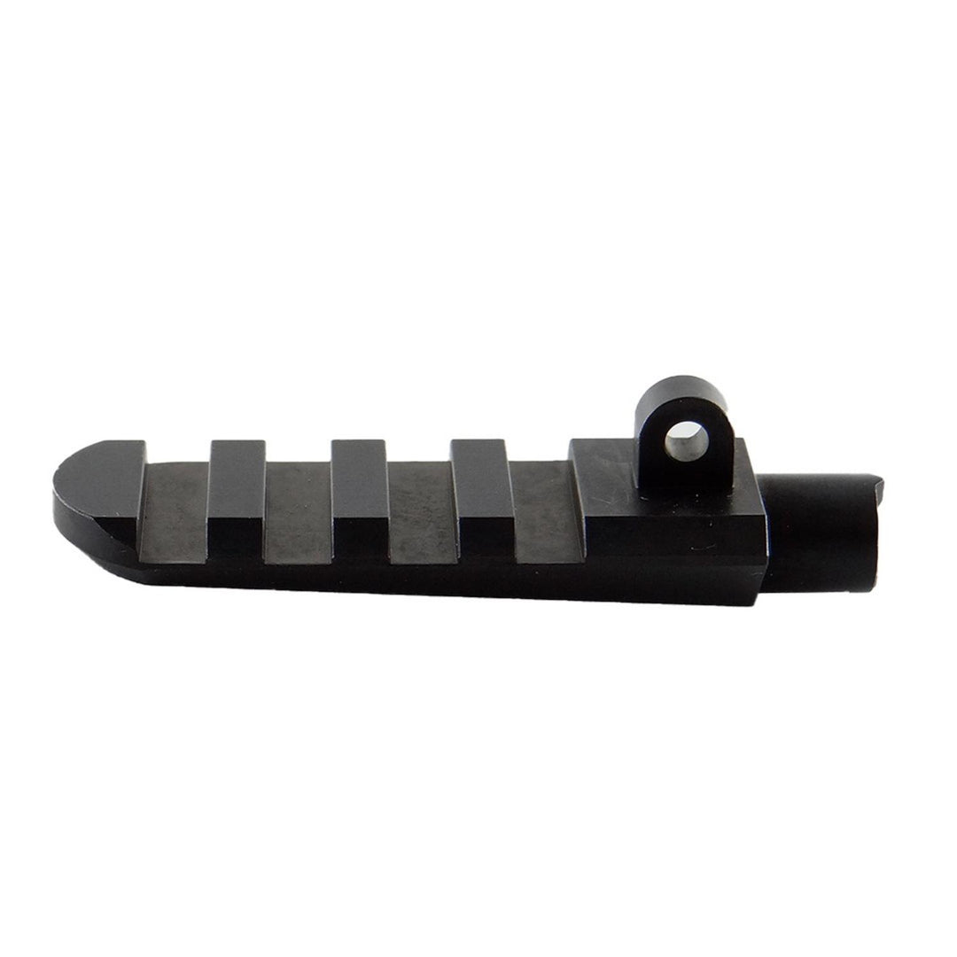 Nieload Blaser R8 rail from the opposite side, showing the slotted Picatinny top and the rounded sling swivel eye