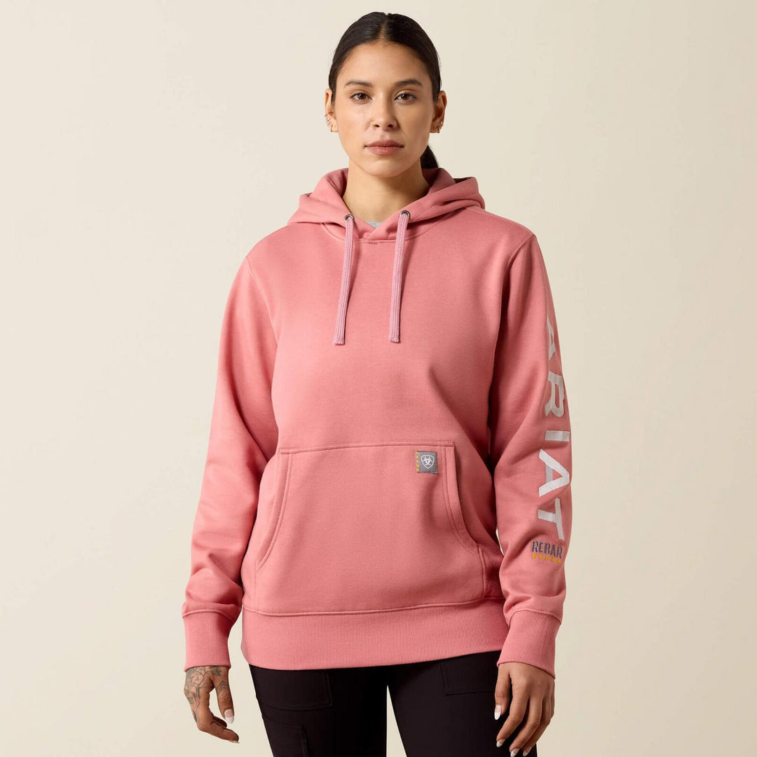 Ariat Ladies Rebar Workman Graphic Hoodie Drsh/cldgry