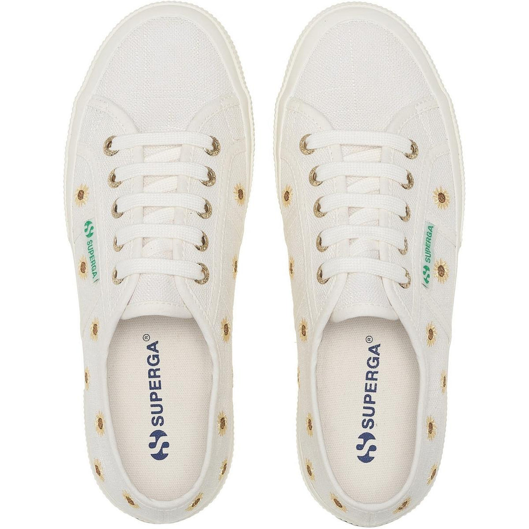 Superga Embroidery Linen Sunflower Trainer White