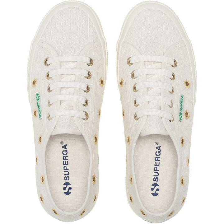 Superga Embroidery Linen Sunflower Trainer White