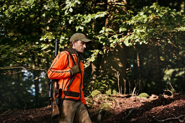 Harkila Kamko Blaze rev. fleece jacket Orange blaze/Willow