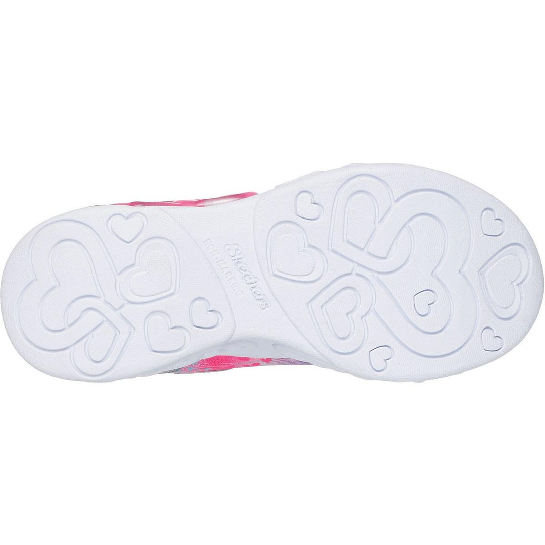 Skechers Infinite Heart Lights Heart Jewels Trainer Silver/M