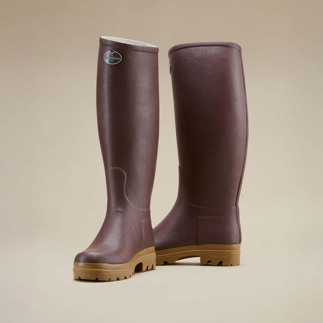Le Chameau Women's Saint-Hubert Leather Lined Wellington Boot