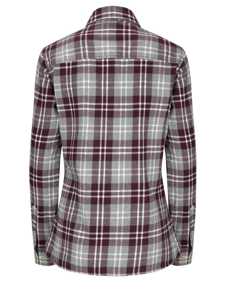 Hoggs of Fife Eilidh Ladies Flannel Shirt Merlot Marl