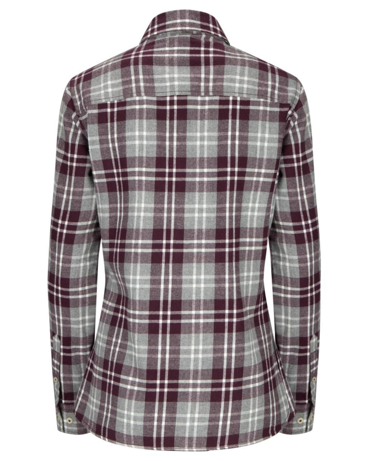 Hoggs of Fife Eilidh Ladies Flannel Shirt Merlot Marl