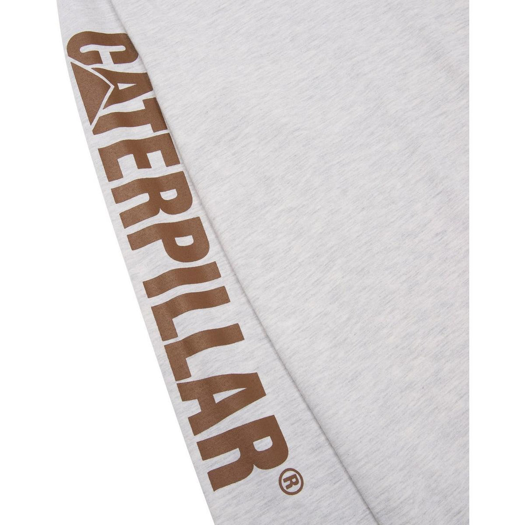 Caterpillar Trademark Banner Long Sleeve T-Shirt Cream Heath