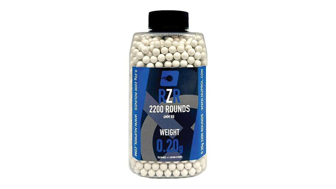 Nuprol RZR Airsoft BBs (2200R Bottle) (0.20g) (White)