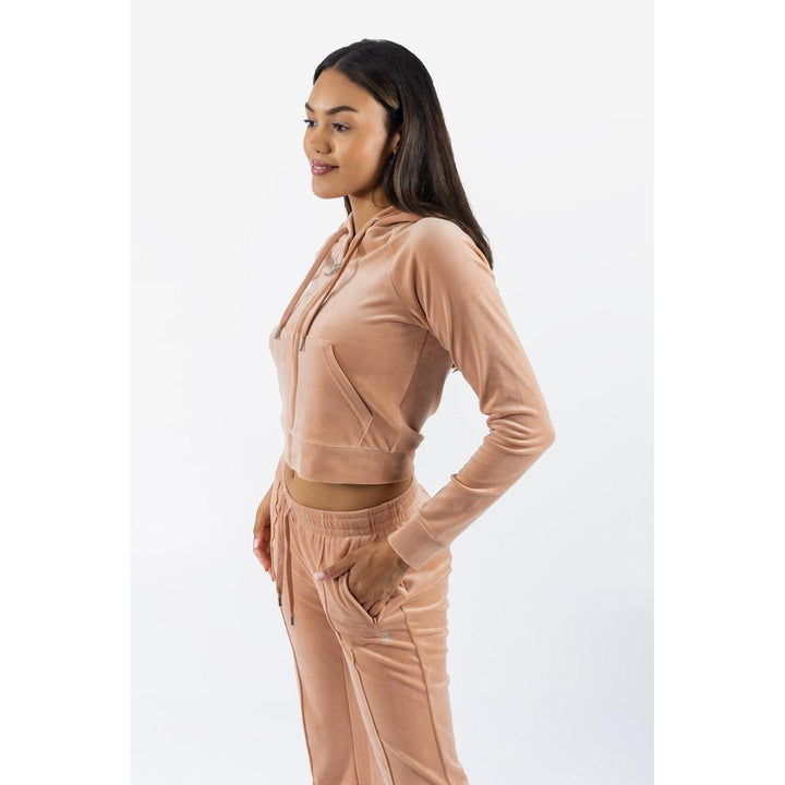 Juicy Couture Classic Velour Hoodie With Juicy  Logo Cafe Au Lait