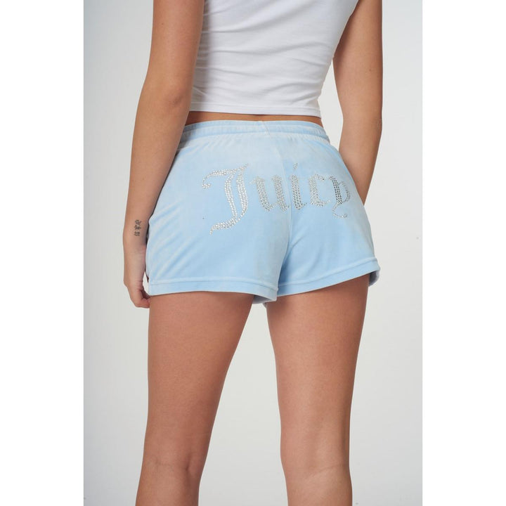 Juicy Couture Velour Track Shorts Powder Blue
