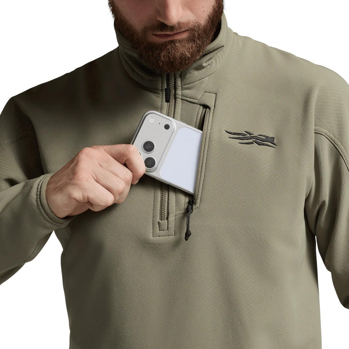 Sitka Alpha Fleece 1/4 Zip Pullover Dark Green Sage