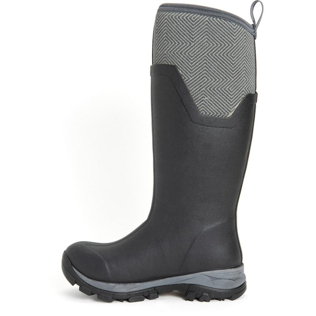Muck Boots Arctic Ice Tall Wellingtons Black/Grey Geometric