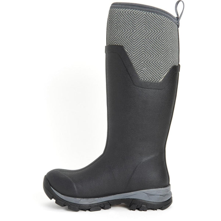 Muck Boots Arctic Ice Tall Wellingtons Black/Grey Geometric