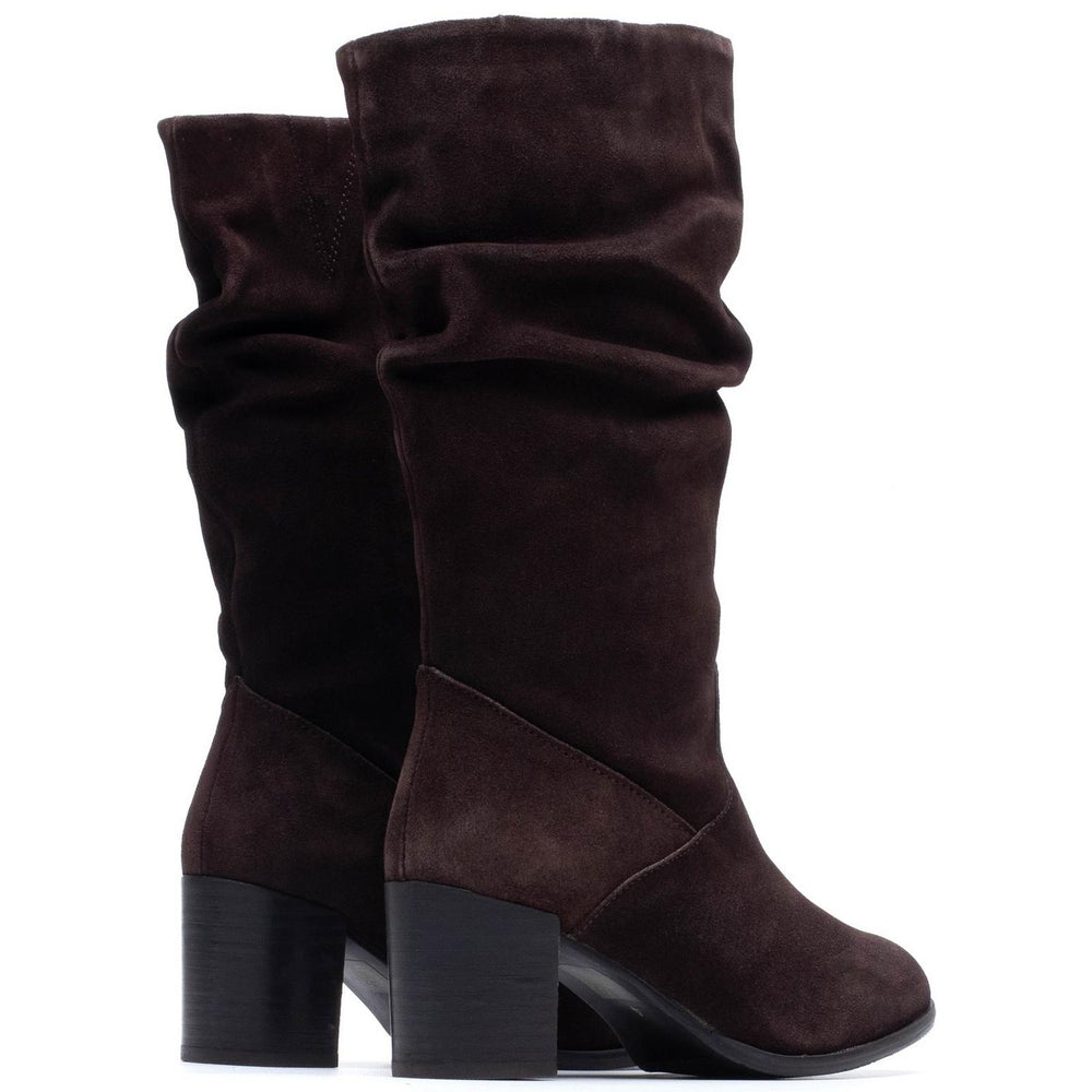 Cosima Ruched Boot Chocolate – view 2