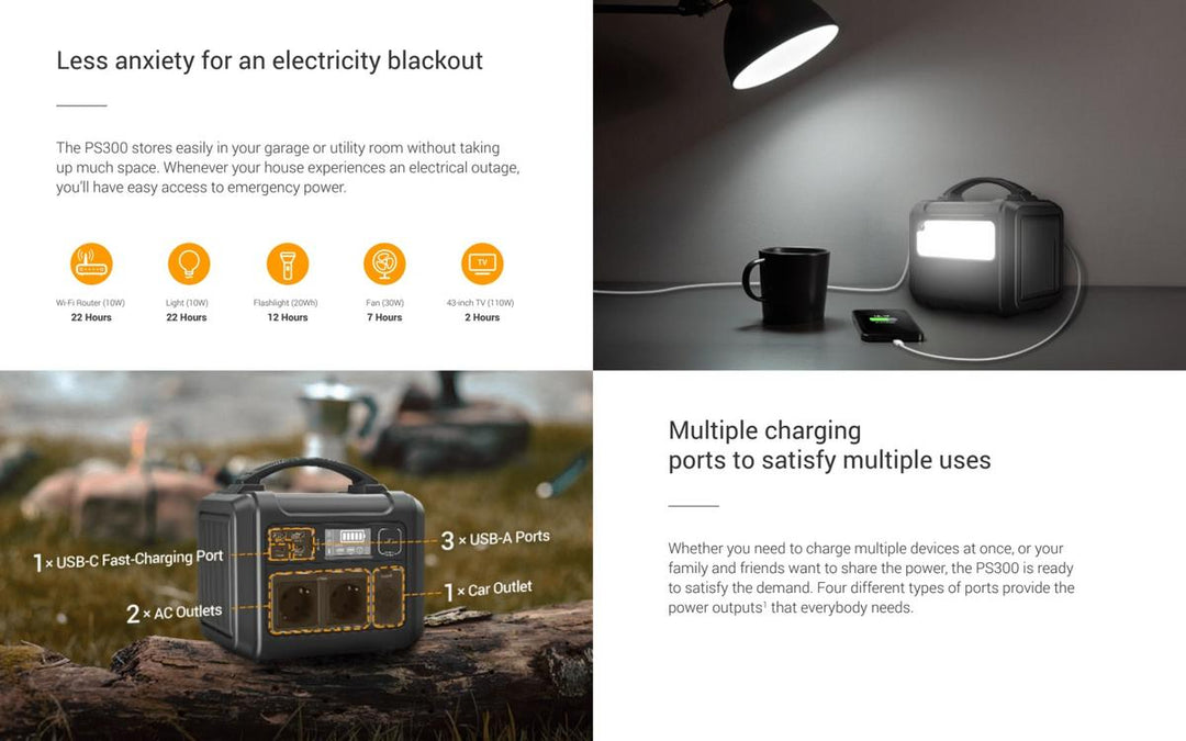 EZVIZ EZVIZ 300 Watt PS300 313Wh Portable Power Station