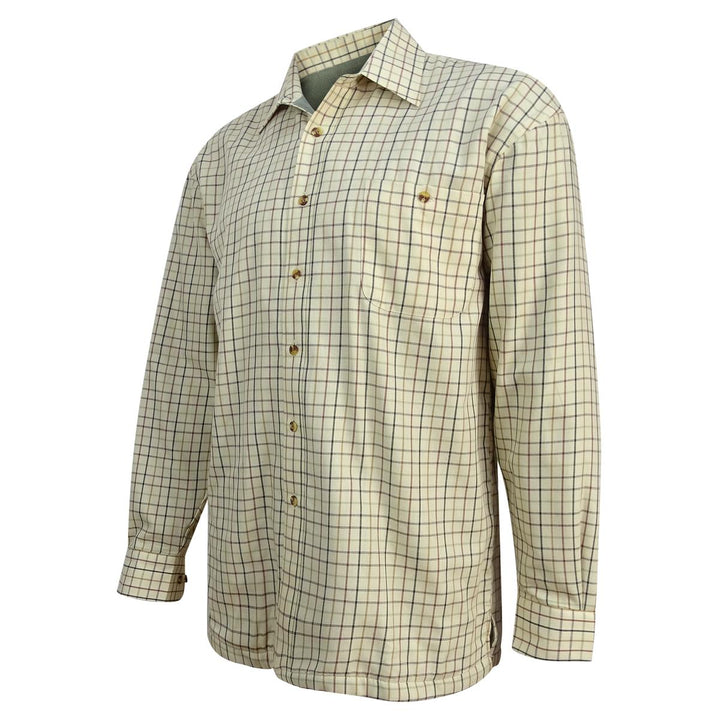 Hoggs of Fife Birch Fleece Lined Shirt Olive/Tan