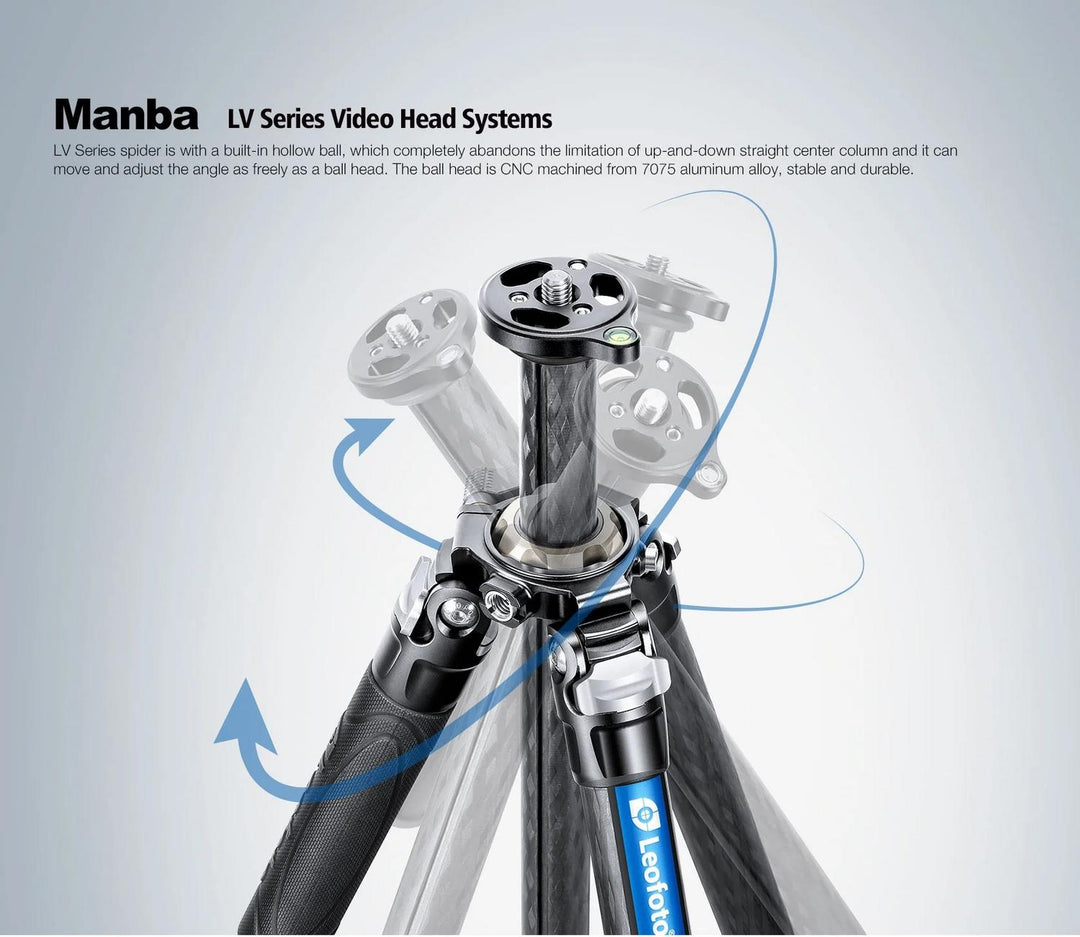 Leofoto Manba LV-284C Carbon Tripod with BV-5 Fluid Head