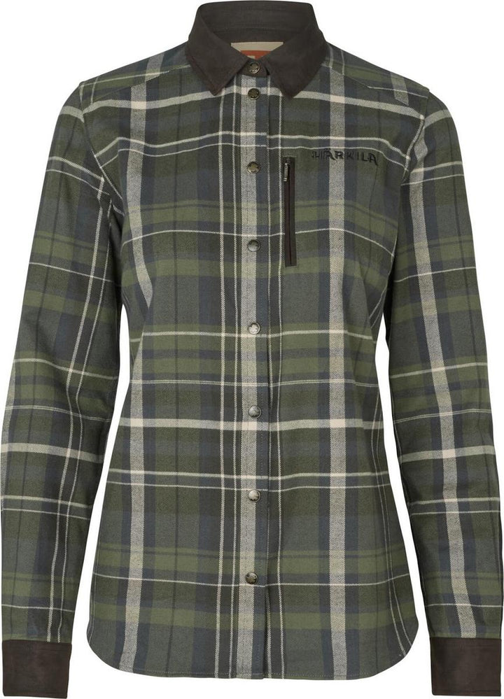 Harkila Pajala L/S shirt W Olive check