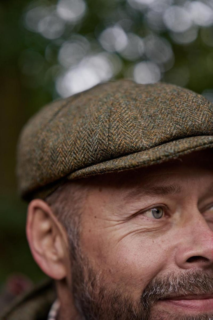 Harkila Kenmore Cl. baker boy cap Forest green/Herringbone