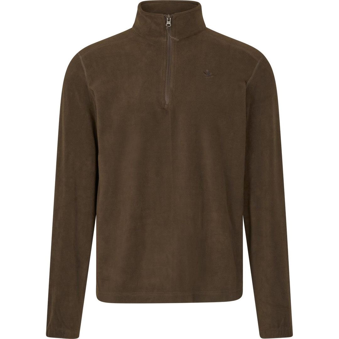 Seeland Benjamin Half Zip Fleece Dark – view 10: back view of the dark brown fleece on a plain background
