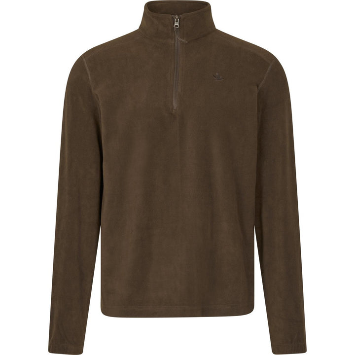 Seeland Benjamin Half Zip Fleece Dark – view 10: back view of the dark brown fleece on a plain background