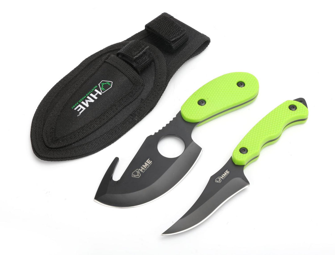 HME 2 PIECE SKINNING GUT/CAPE KNIFE KIT BLK OXD Blade