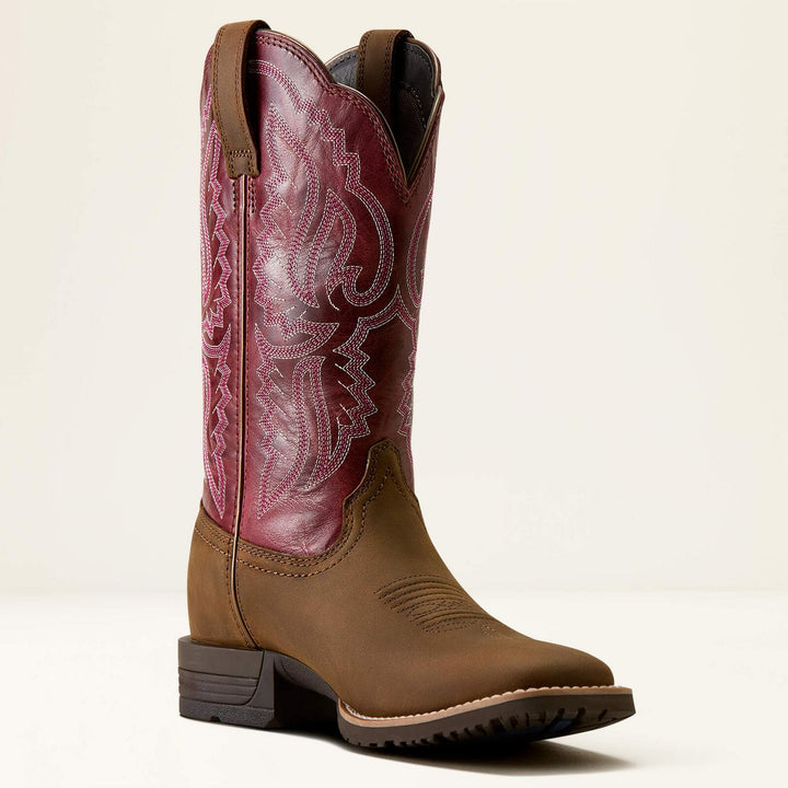 Ariat Ladies Hybrid Ranchwork Western Bkwds Brn/bry S
