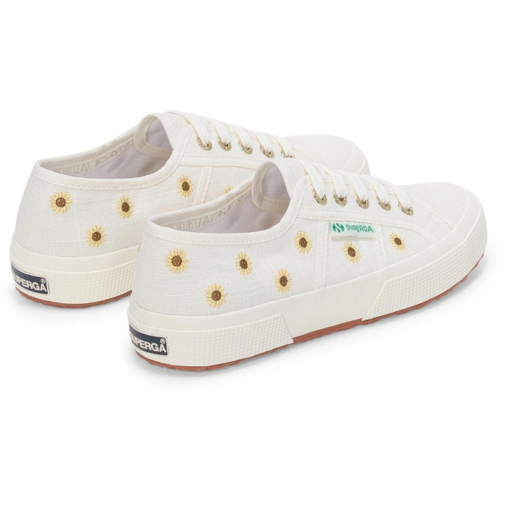 Superga Embroidery Linen Sunflower Trainer White