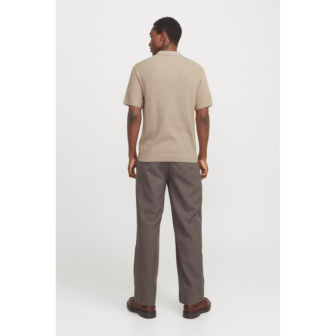 Jack & Jones Jack & Jones Premium knitted polo in Beige Greige