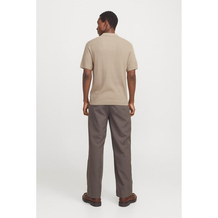 Jack & Jones Jack & Jones Premium knitted polo in Beige Greige