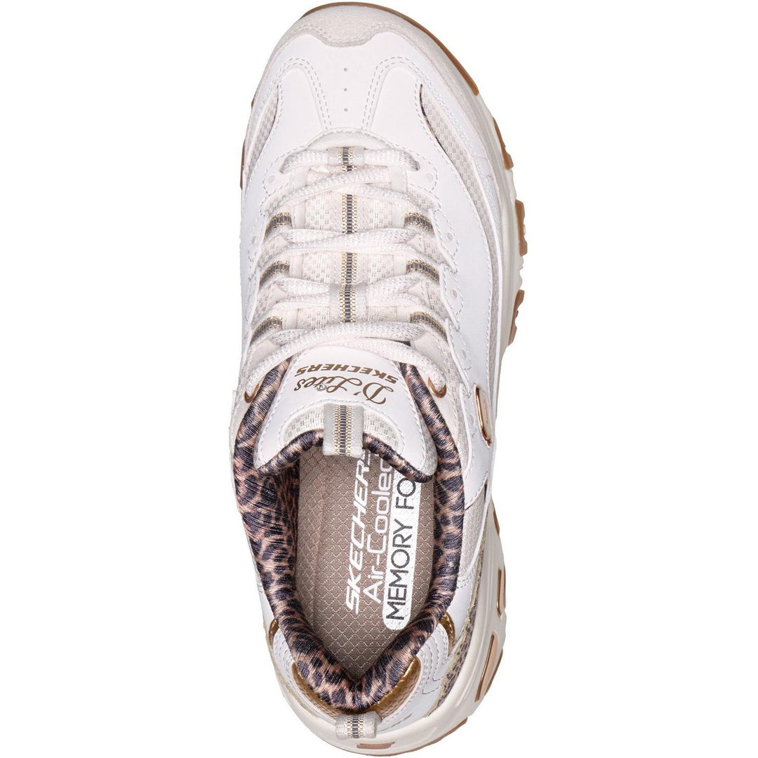 D'LITES WILD CHARM White Duraleather/Leopard Trim