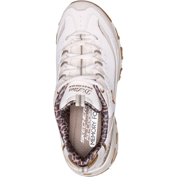 D'LITES WILD CHARM White Duraleather/Leopard Trim