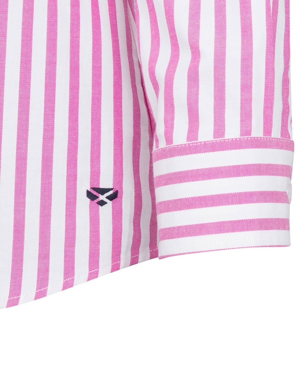 Hoggs of Fife Sophia Oversized Stripe Shirt - Berry