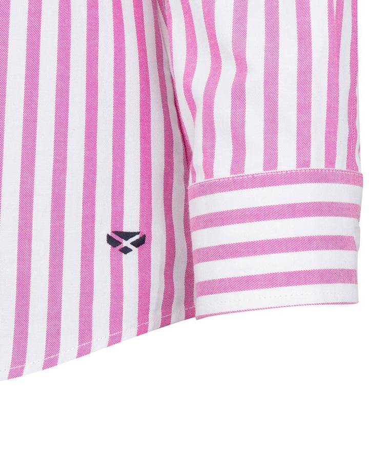 Hoggs of Fife Sophia Oversized Stripe Shirt - Berry