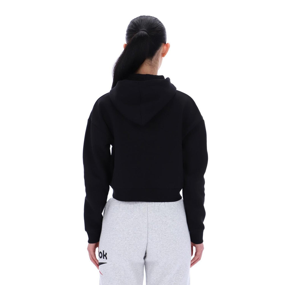 AVERY 2 COL OVERSIZED CROPPED HOODY BLACK – view 2