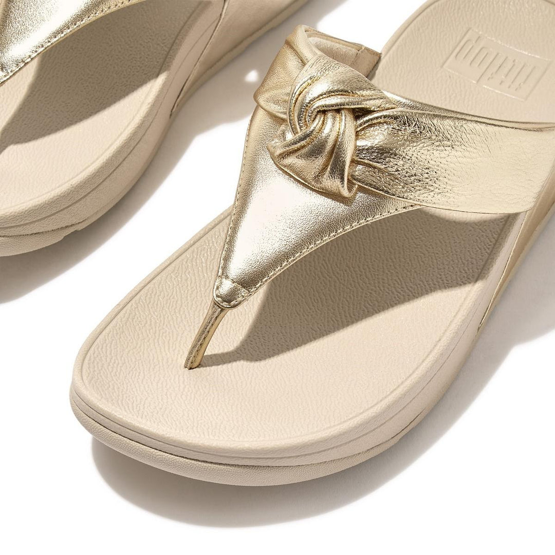 Fitflop Lulu Padded Knot Toe Post Sandals Platino
