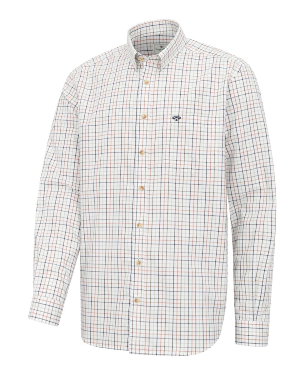 Hoggs of Fife Inverness Cotton Tattersall Shirt Navy/Rust