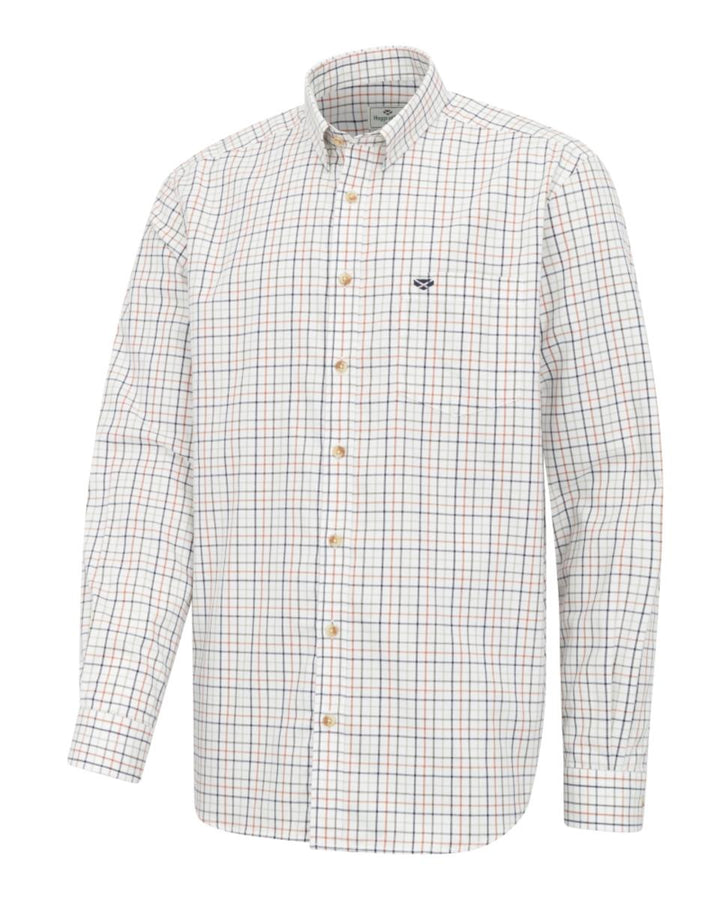 Hoggs of Fife Inverness Cotton Tattersall Shirt Navy/Rust